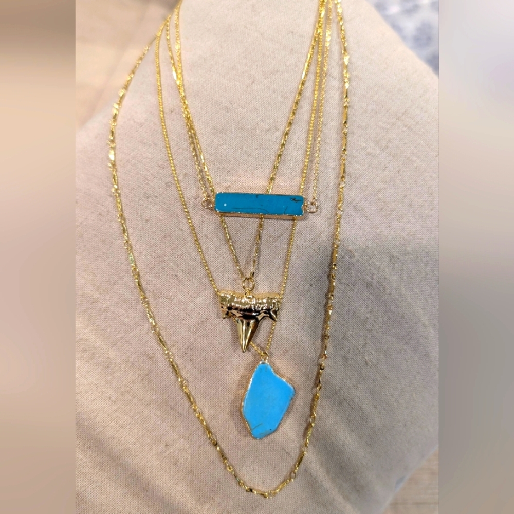 Victoria Emerson Gold and Turquoise Necklace